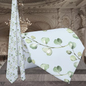 Greenery Eucalyptus Sky Blue Wedding Neck Tie ネクタイ