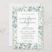 Greenery Eucalyptus Watercolor Wedding Invitation 招待状 (正面)