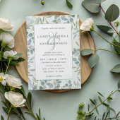 Greenery Eucalyptus Watercolor Wedding Invitation 招待状