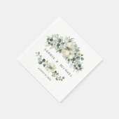 Greenery Eucalyptus Wedding スタンダードカクテルナプキン (角)