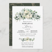 Greenery Eucalyptus Wedding Rehearsal Dinner 招待状 (正面/裏面)