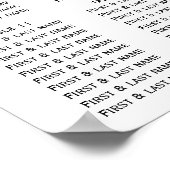 Greenery Eucalyptus Wedding Seating Chart ポスター (角)