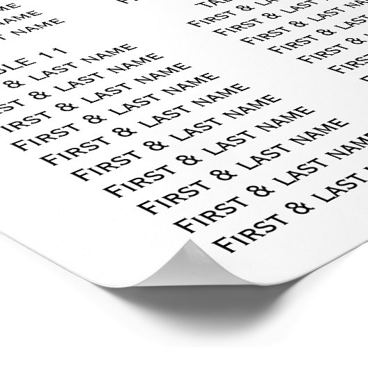 Greenery Eucalyptus Wedding Seating Chart ポスター (角)