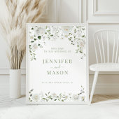 Greenery Eucalyptus Wedding Welcome Sign Poster ポスター