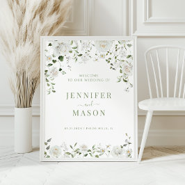 Greenery Eucalyptus Wedding Welcome Sign Poster ポスター