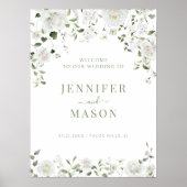Greenery Eucalyptus Wedding Welcome Sign Poster ポスター (正面)