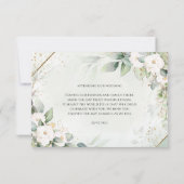 Greenery Eucalyptus White Roses Wedding Thank You サンキューカード (裏面)