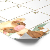 Greenery Farm Animals Guess Baby's Due Date Game ポスター (角)