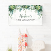 Greenery First Communion Banner backdrop 横断幕 (インサイチュ)