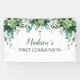 Greenery First Communion Banner backdrop 横断幕