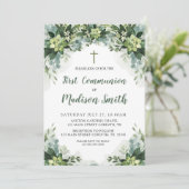Greenery First Communion Invitation 招待状 (スタンド正面)