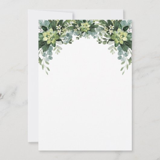 Greenery First Communion Invitation 招待状 (裏面)