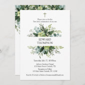 Greenery First Communion Invitation 招待状 (正面/裏面)
