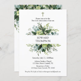 Greenery First Communion Invitation 招待状