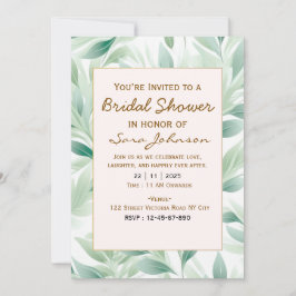 Greenery Floral Bridal Shower Invitation 招待状