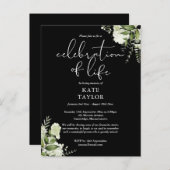 Greenery Floral Celebration of Life Memorial 案内ポストカード (正面/裏面)