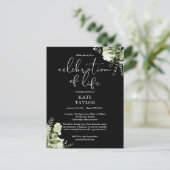 Greenery Floral Celebration of Life Memorial 案内ポストカード (スタンド正面)