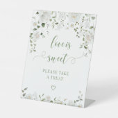 Greenery Floral Love is Sweet Wedding Treat Sign 台座サイン (正面)