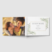 Greenery Floral Modern Elegant Photo Wedding ゲストブック (全面)