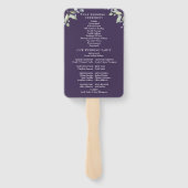 Greenery Floral Purple Wedding Program ハンドファン (裏面)