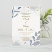 Greenery floral Spanish Wedding 招待状 (スタンド正面)