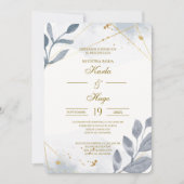 Greenery floral Spanish Wedding 招待状 (正面)