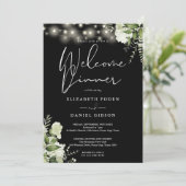 Greenery Floral String Lights Welcome Dinner 招待状 (スタンド正面)