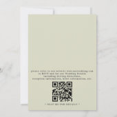 Greenery Floral Tropical Elegant QR Code Wedding 招待状 (裏面)