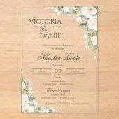 Greenery Floral wedding Acryl invitation Spanish アクリル招待状 (正面)