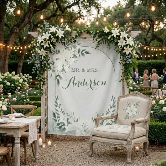 Greenery Floral Wedding Botanic Backdrop Tapestry タペストリー