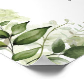 Greenery Floral Wedding Order Of Events Sign ポスター (角)