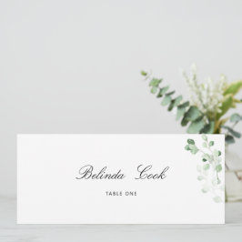 Greenery Floral Wedding Place Card 招待状