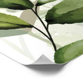 Greenery Floral Wedding Welcome Sign ポスター (角)