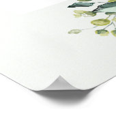 Greenery Foliage Boho White Florals Welcome Sign ポスター (角)
