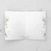 Greenery Foliage Cross Christening カード (内部)