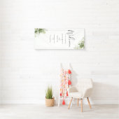 Greenery Foliage Floral Wedding Welcome 横断幕 (インサイチュ)