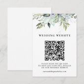Greenery Foliage QR Code RSVP and Wedding Details エンクロージャーカード (正面/裏面)