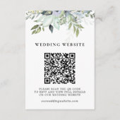 Greenery Foliage QR Code RSVP and Wedding Details エンクロージャーカード (正面)