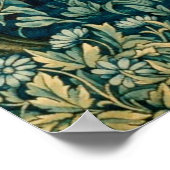 GREENERY,FOREST ANIMALS, DOES ,BIRDS Floral ポスター (角)