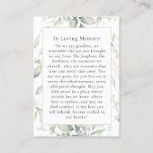 Greenery Forever In Our Hearts Photo Prayer Cards 名刺 (裏面)