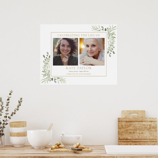 Greenery Funeral Celebration Of Life 2 Photo ポスター (キッチン)