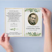 Greenery Funeral Memorial Photo Program Father チラシ (手)