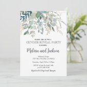 Greenery Gender Reveal Invitation Baby Shower 招待状 (スタンド正面)