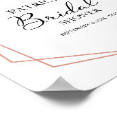 Greenery Geometric Bridal Shower Welcome Poster ポスター (角)