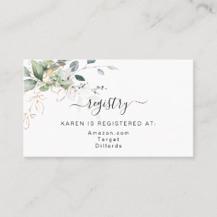 Greenery Gift Registry Enclosure Card 名刺