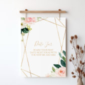 Greenery & Gold Geometric Elegant Date Jar Sign ポスター