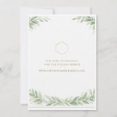 Greenery Gold Geometric Rustic Wedding Invitation 招待状 (裏面)