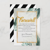 Greenery Goodbyeの同僚の別れのカード サンキューカード (正面/裏面)