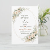 Greenery Green Eucalyptus & Floral Wedding Invite 招待状 (スタンド正面)