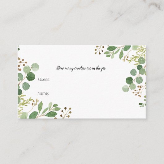 Greenery How many Candies in the jar Card エンクロージャーカード (正面)